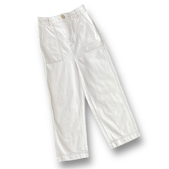 Free People Denim - Free People Wide Leg White Utility Pants